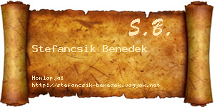 Stefancsik Benedek névjegykártya