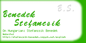 benedek stefancsik business card